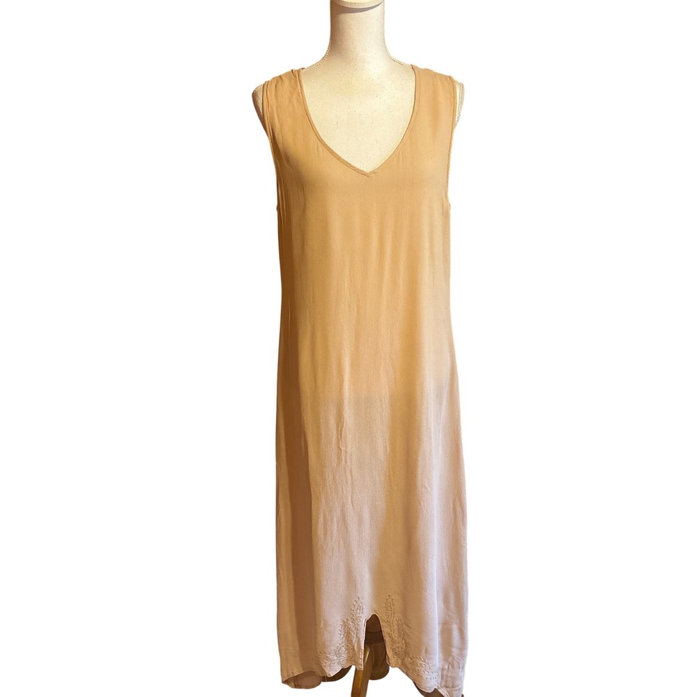 Nataya Peach sleeveless maxi dress, blush, 1X, boho, romantic, vintage inspired